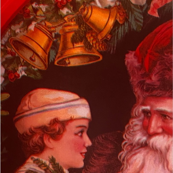 4 Vintage 1980s St Nick Dinner plastic Plate Merry Christmas Victorian Portrait - Picture 14 of 15